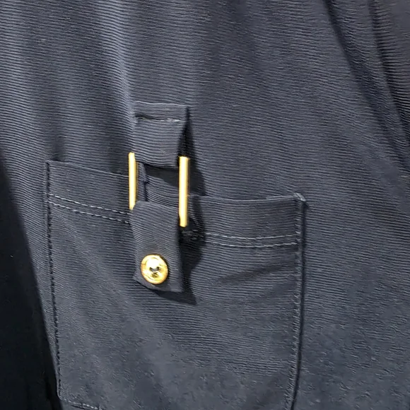 PerSeption Concepts Navy Blue Womens XL Short Sleeve BLOUSE - Picture 4 of 8